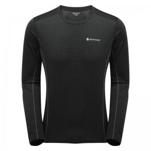 Black Montane Dart Long Sleeve Men's T Shirts | GND7322IA