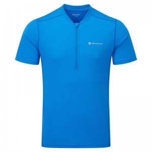 Blue Montane Dart Nano Zip Men's T Shirts | DNH1334LQ