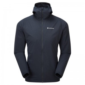 Dark Blue Montane Fireball Nano Hooded Men's Jackets | VFR1832ZI