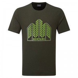 Dark Green Montane Forest Men's T Shirts | LEE831IG