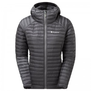 Dark Grey Montane Anti-Freeze Lite Hooded Women's Down Jackets | HLK6059BZ