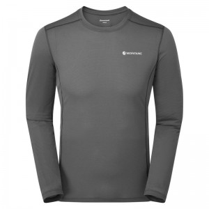 Dark Grey Montane Dart Lite Long Sleeve Men's T Shirts | KFP8234UX