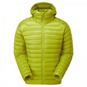 Green Montane Anti-Freeze Hooded Men's Down Jackets | PZU453CI