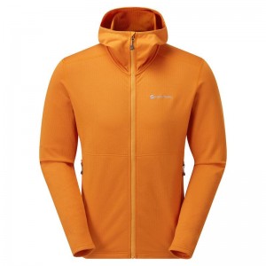 Orange Montane Protium Hooded Men's Fleece Jackets | JBW958ZZ