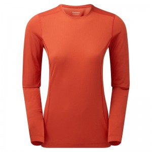 Orange Red Montane Dart Lite Long Sleeve Women's T Shirts | HEF375BD