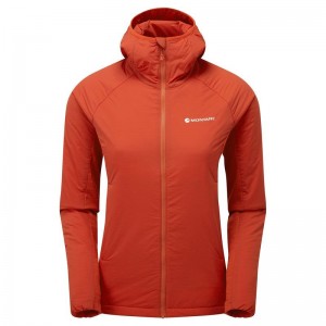 Orange Red Montane Fireball Lite Hooded Women's Insulated Jackets | JKS3636WN
