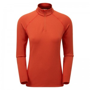 Orange Red Montane Protium Lite Pull On Women's Fleece | YVK6269IZ