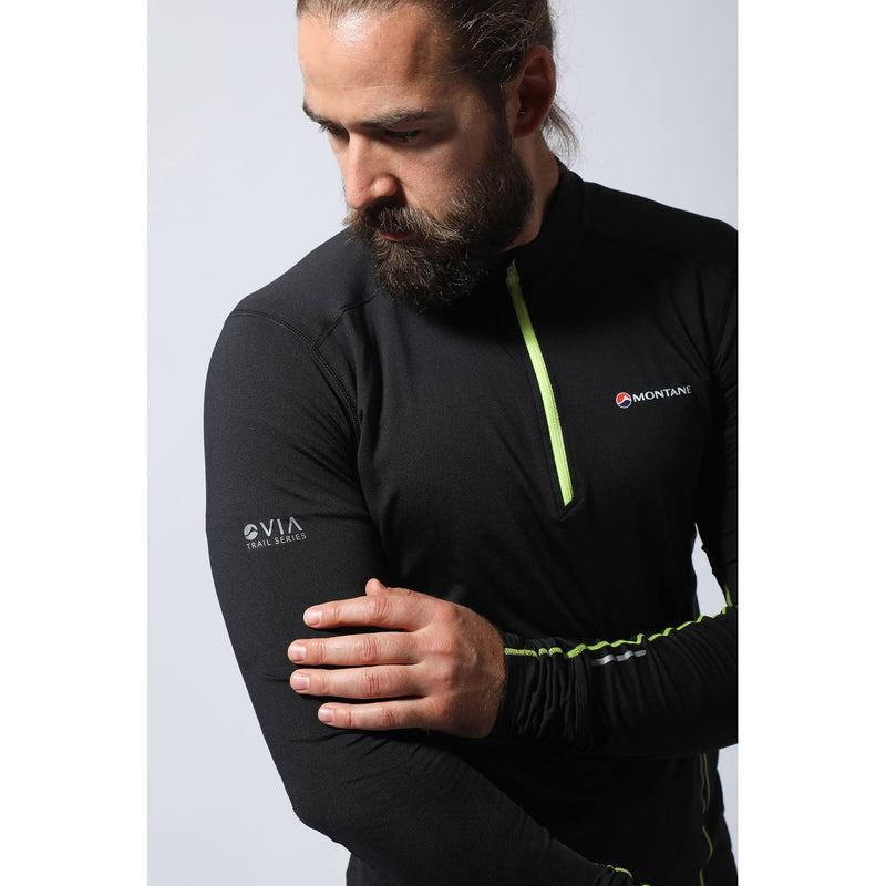 Black Montane Dragon Pull-On Men's Fleece Jackets | WBS8223RG