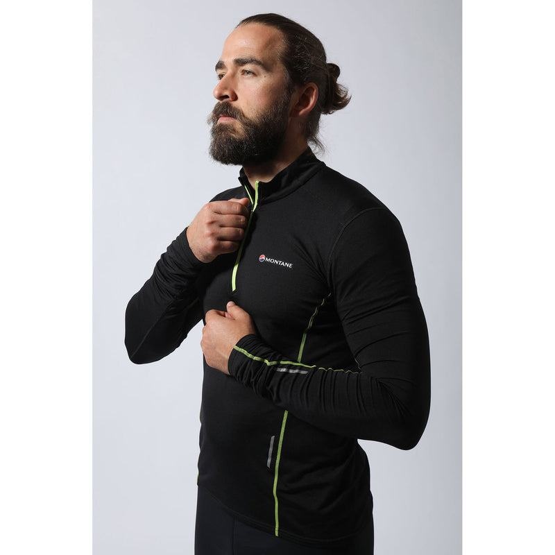 Black Montane Dragon Pull-On Men's Fleece Jackets | WBS8223RG