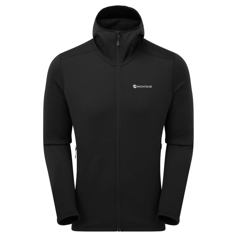 Black Montane Fury Hooded Men\'s Fleece Jackets | GGI183GE