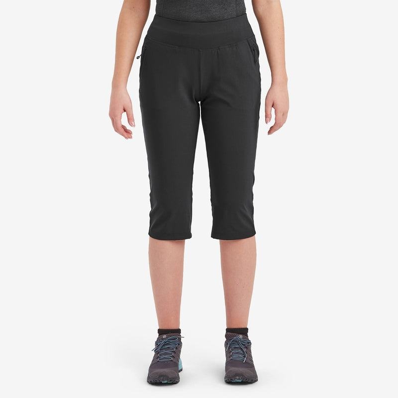 Black Montane Tucana Lite Stretch Capri 3/4 Women's Leggings | KXP5725AK