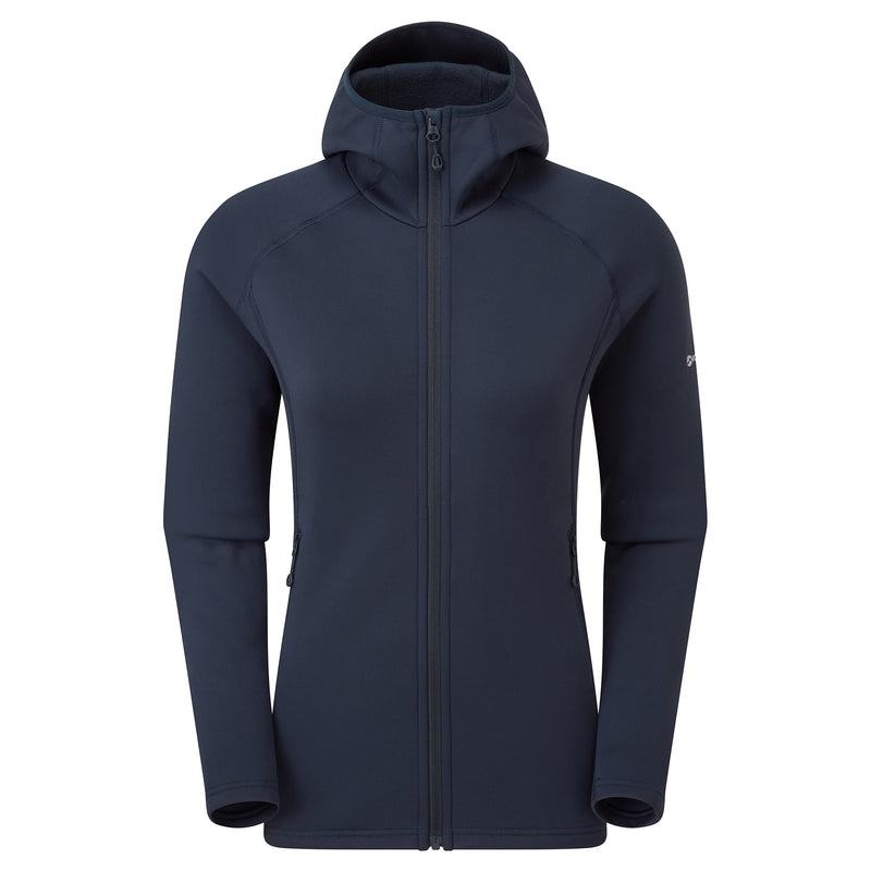 Dark Blue Montane Fury Hooded Women\'s Fleece Jackets | UNN483EB
