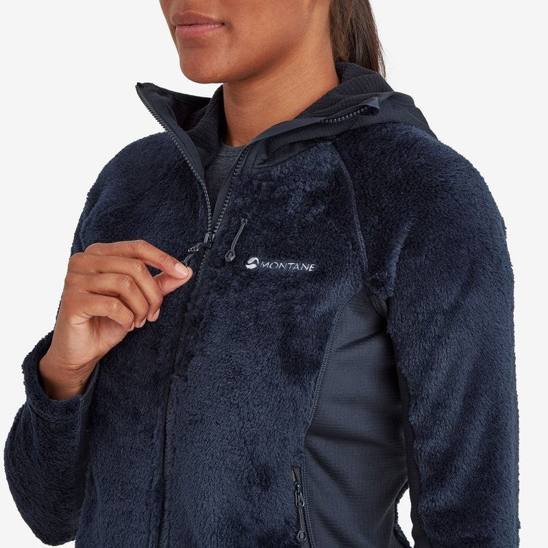 Dark Blue Montane Protium XPD Hooded Women's Fleece Jackets | SYM2543XY