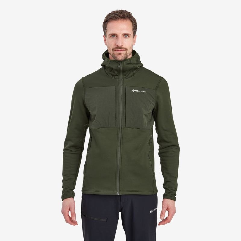 Dark Green Montane Fury XT Hooded Men's Fleece Jackets | RVL4263OT
