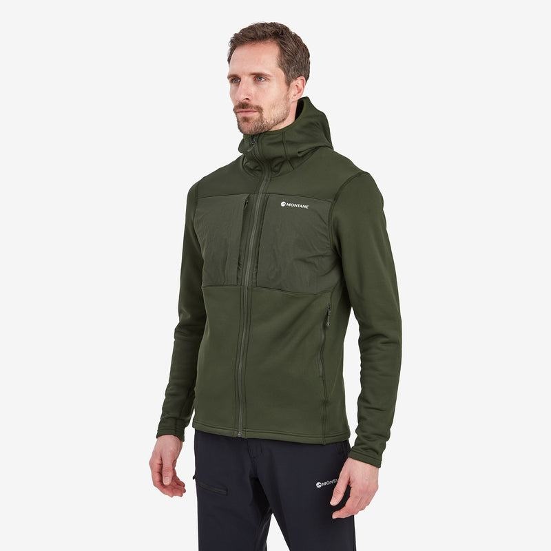 Dark Green Montane Fury XT Hooded Men's Fleece Jackets | RVL4263OT