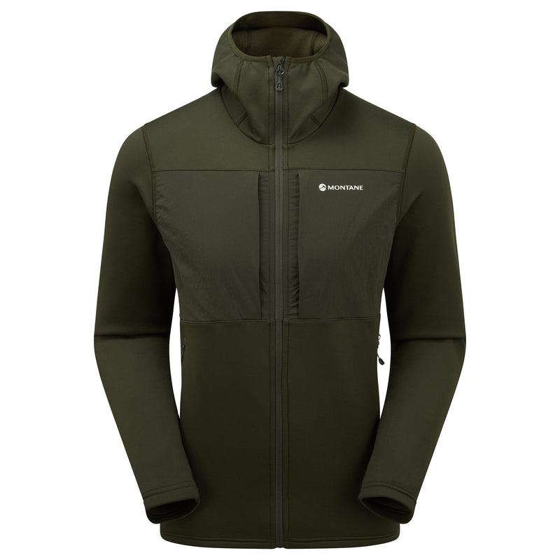 Dark Green Montane Fury XT Hooded Men\'s Fleece Jackets | RVL4263OT