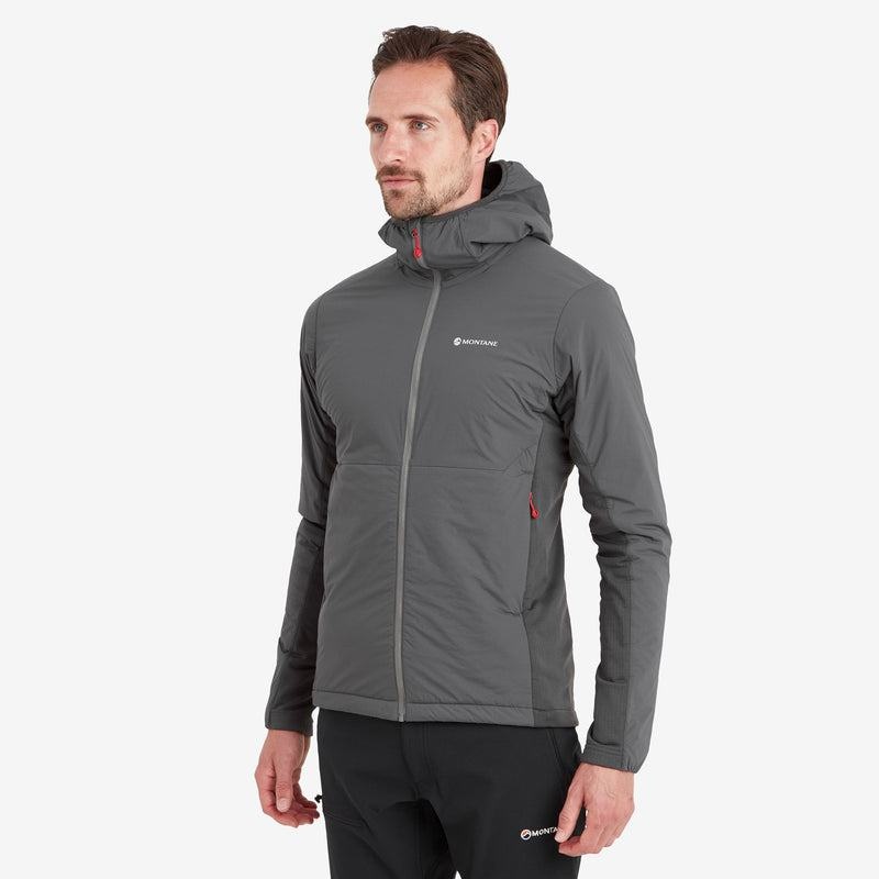 Dark Grey Montane Fireball Lite Hooded Men's Insulated Jackets | NVM931HL