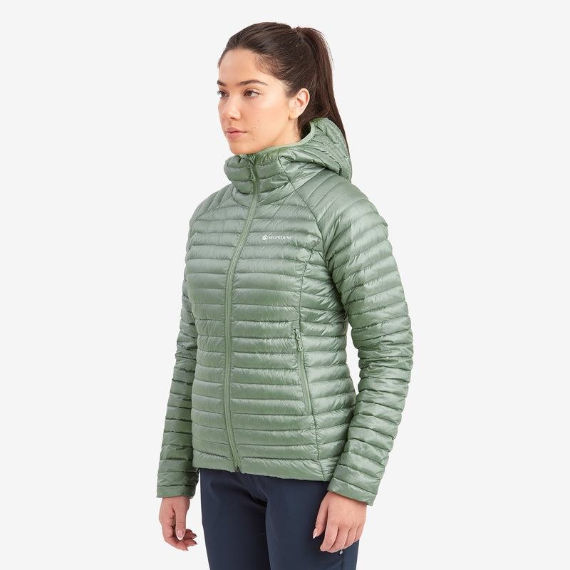 Grey Green Montane Anti-Freeze Lite Hooded Women's Down Jackets | PIY7615WR