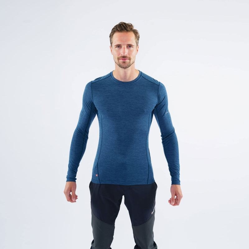 Navy Blue Montane Primino 140 Long Sleeve Men's T Shirts | DVI9715ID