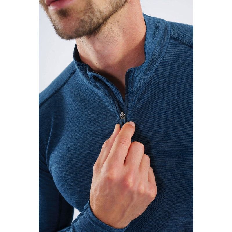 Navy Blue Montane Primino 140 Zip Neck Men's Base Layer Tops | DVX6222DZ