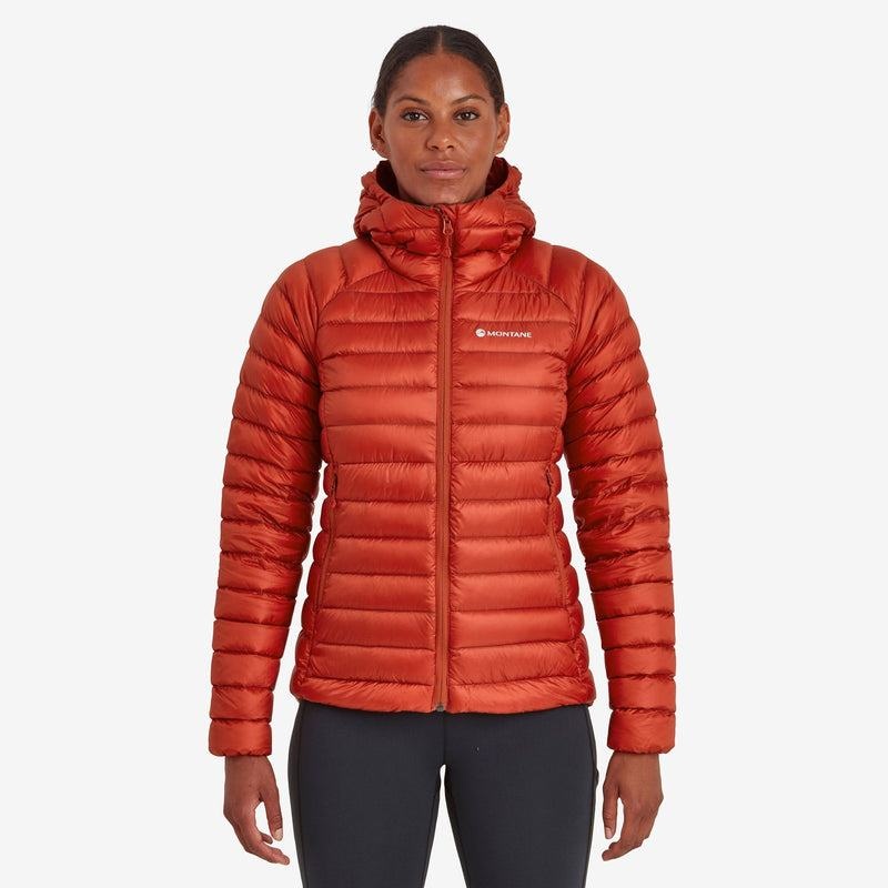 Orange Red Montane Anti-Freeze Hooded Women\'s Down Jackets | JUI9283XS