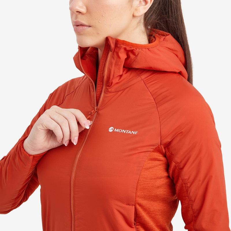 Orange Red Montane Fireball Lite Hooded Women's Insulated Jackets | JKS3636WN