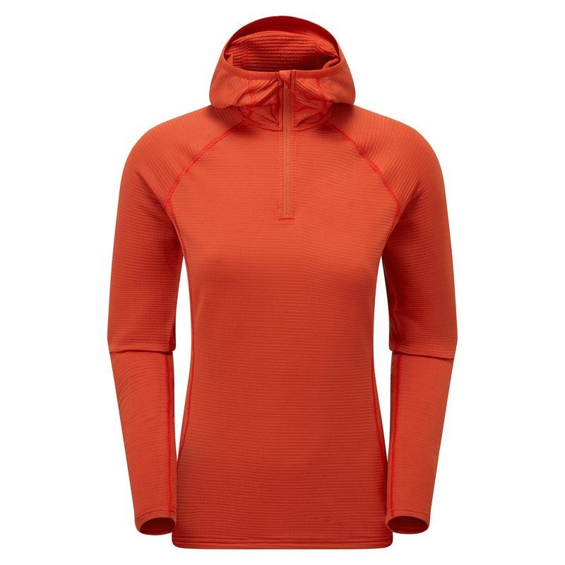 Orange Red Montane Protium Lite Hooded Pull On Women\'s Fleece | WXC6540XX